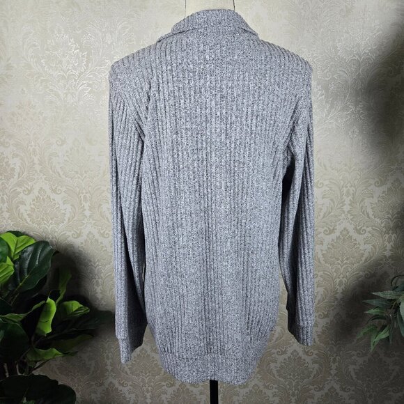 Torrid Size 1 (US 1X 14-16) Light Gray Half Zip Sweater Ribbed Long Sleeve - Picture 6 of 11